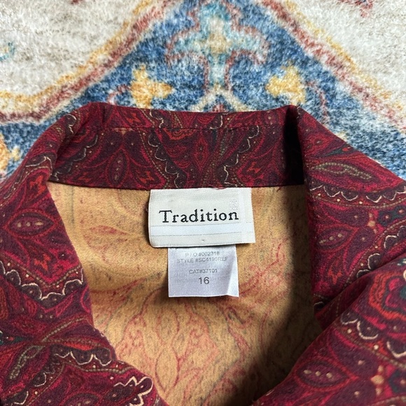 Vintage Tradition Paisley Zip-up Light Jacket Large - Picture 3 of 4